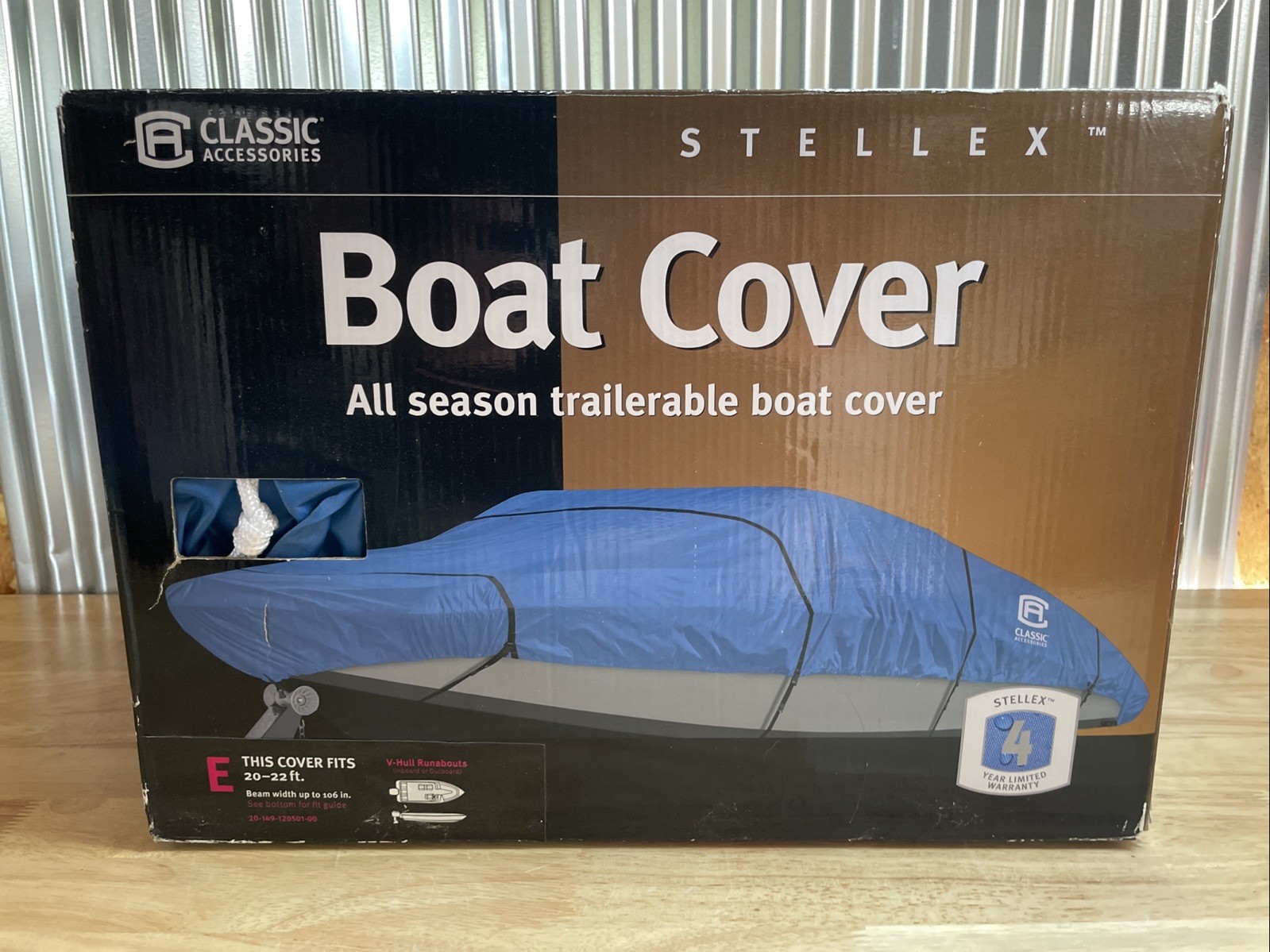 Trailerable V-Hull Boat Storage Cover 20-22’ to 106\ Trailerable V-Hull Boat Storage Cover 20-22’ to 106\