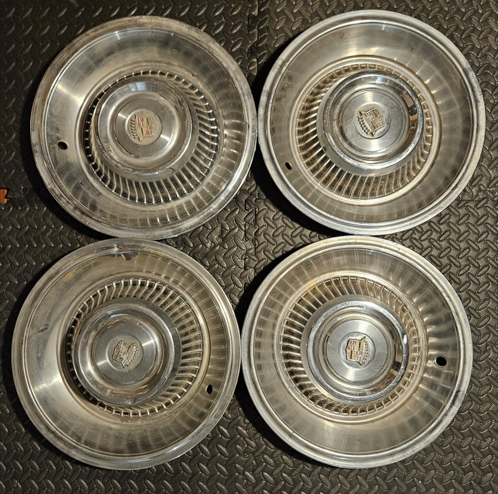 Cadillac Vintage 63 - 64 Set Of 4 Hubcaps Original Cadillac Vintage 63 - 64 Set Of 4 Hubcaps Original