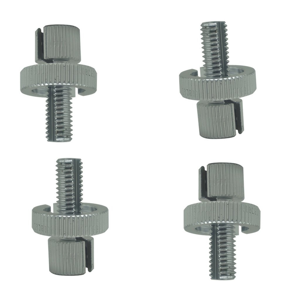 4pc 8mm Brake Clutch Cable Adjuster Nut Bolts 34-67090 For Honda CB350 (Silver)