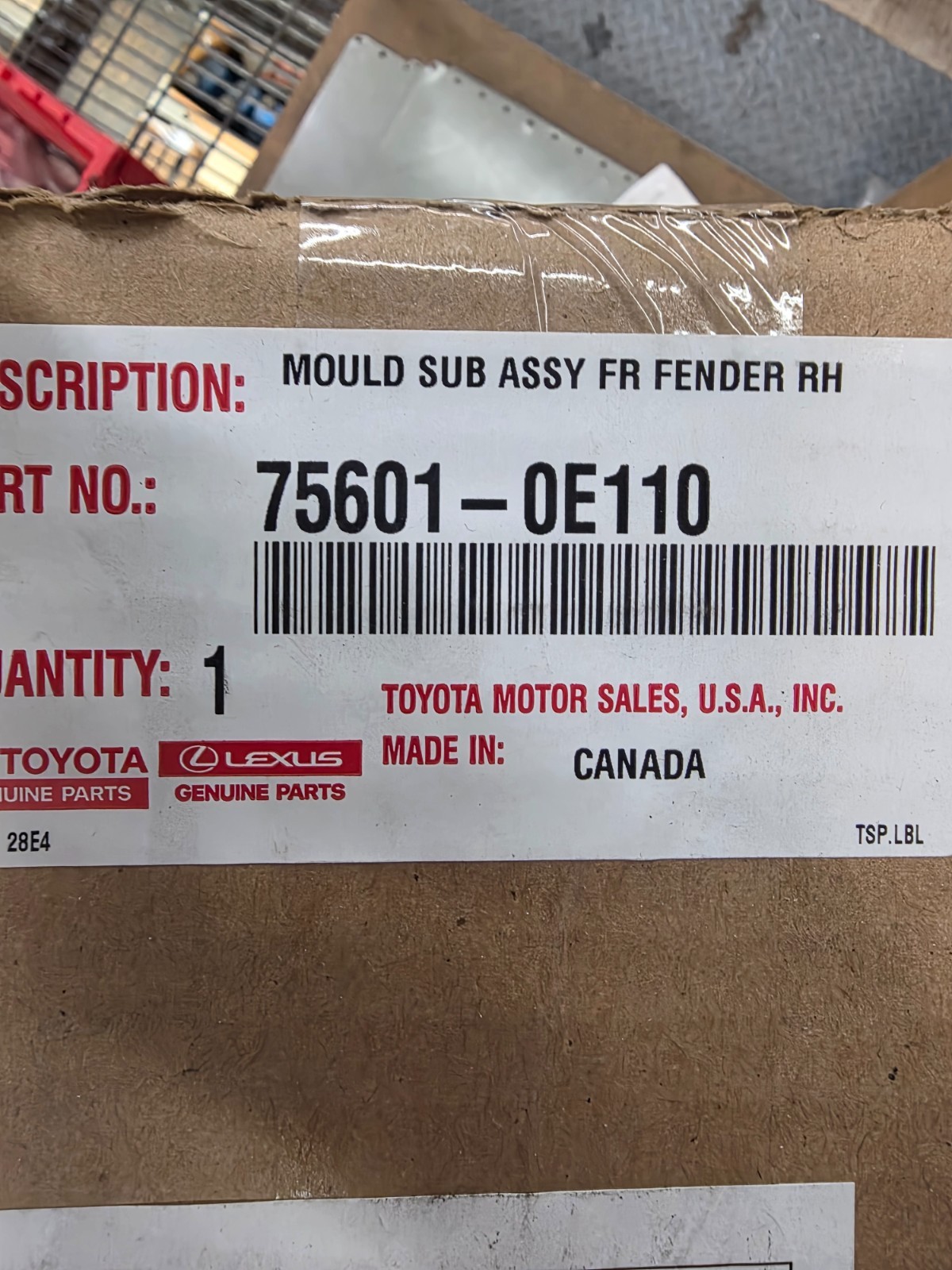 NEW 2019-22 Lexus RX Right Passenger Front Fender Arch Flare Molding 75601-0E110 NEW 2019-22 Lexus RX Right Passenger Front Fender Arch Flare Molding 75601-0E110