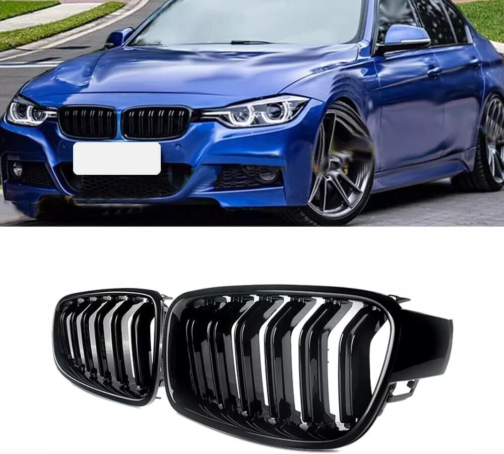 Front Kidney Grille Hood Grill For 12-18 BMW F30 3 series 320i 328i Gloss Black