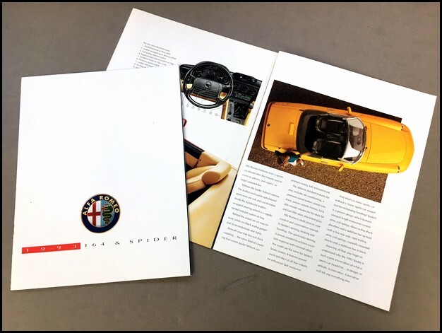 1993 Alfa Romeo 164 164S and Spider Veloce Original Car Sales Brochure Catalog