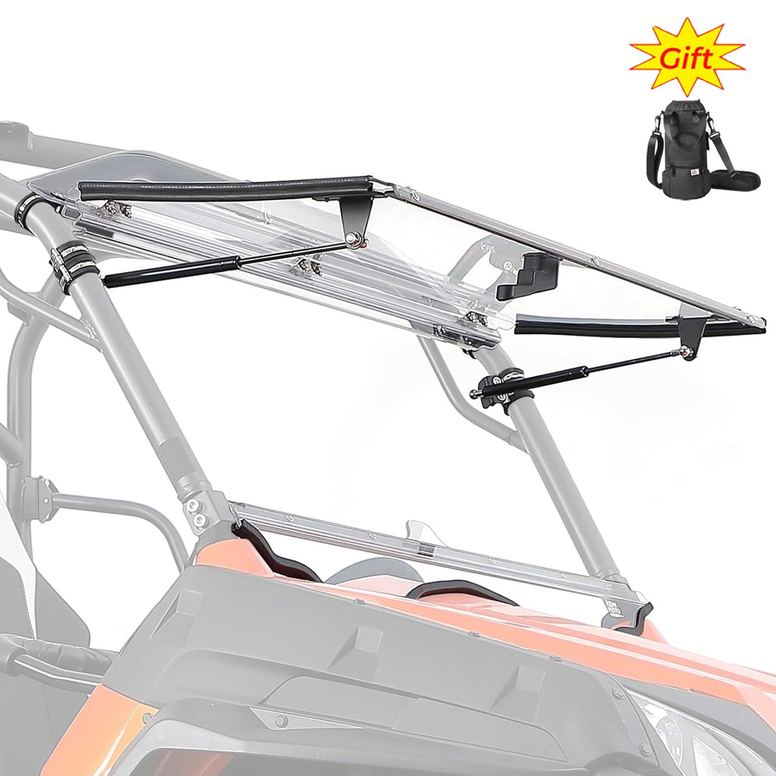 UTV 2-IN-1 Flip Windshield Hard Coated for CFMOTO ZForce 500/800/1000 2014-2022