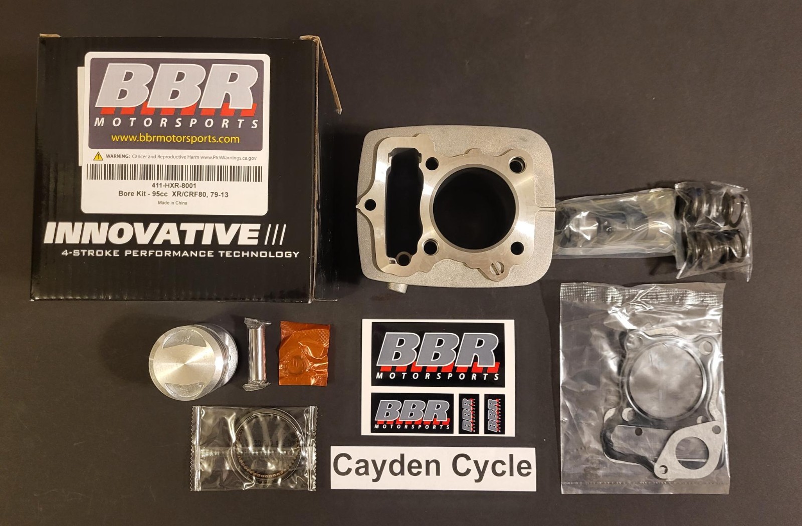 Honda XL80 XR80 CRF80 cylinder kit BIG BORE 52.00mm (95cc) BBR Motorsports