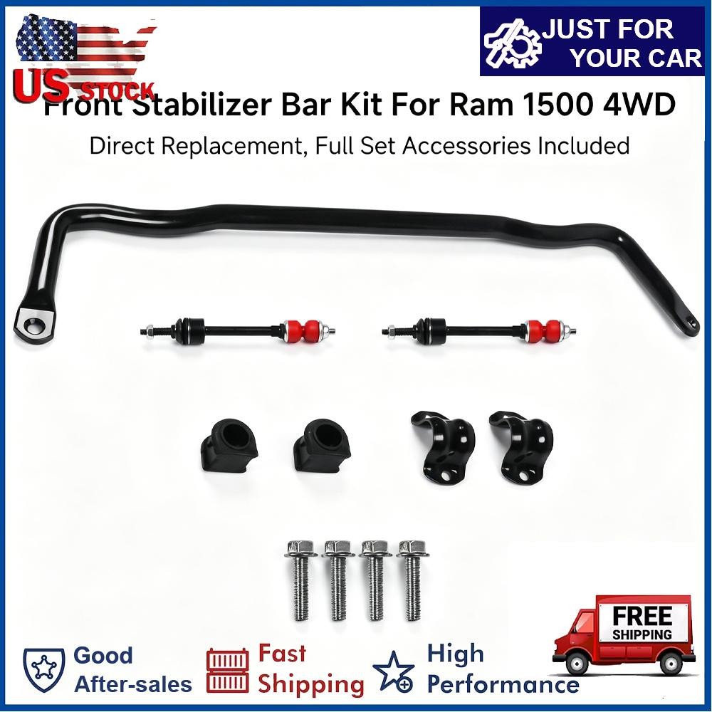 Front For 2011-2018 Ram 1500 4WD Stabilizer Sway Bar & Pair Stabilizer Bar Link