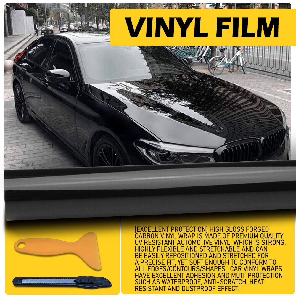 1pcs Gloss Black Vinyl Wrap Car Sticker Film Decal Bubble Free For Honda Accord