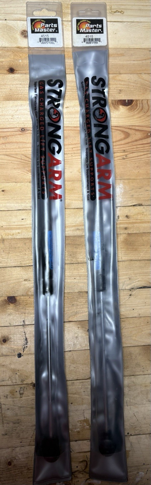 Two Strong Arm 17 Inch Universal Lift Supports, Part Number 4515, Scratched