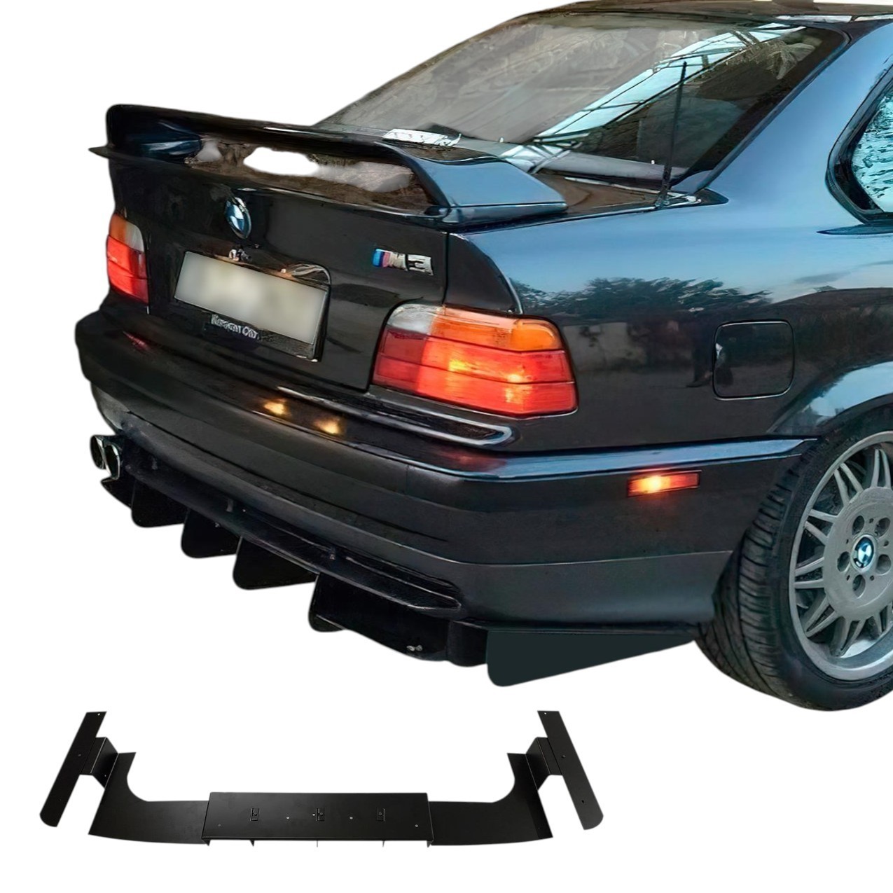 Metal GTR Rear Bumper Lower Skirt Diffuser for E36 Sedan Coupe Cabriolet Metal GTR Rear Bumper Lower Skirt Diffuser for E36 Sedan Coupe Cabriolet