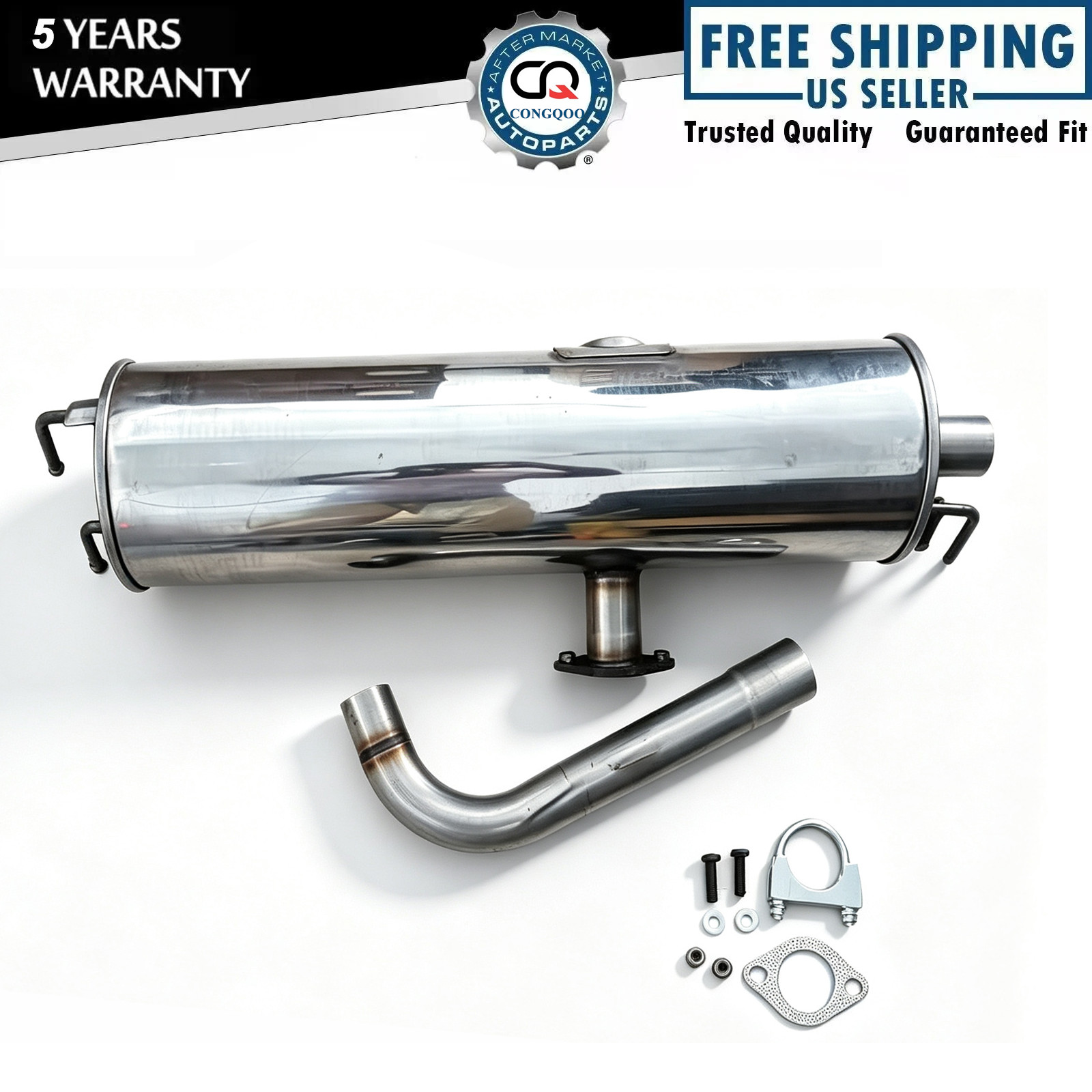 Fits: 2004-2005 Toyota Rav4 2.4L Exhaust Rear Muffler Tail Pipe Stainless Steel