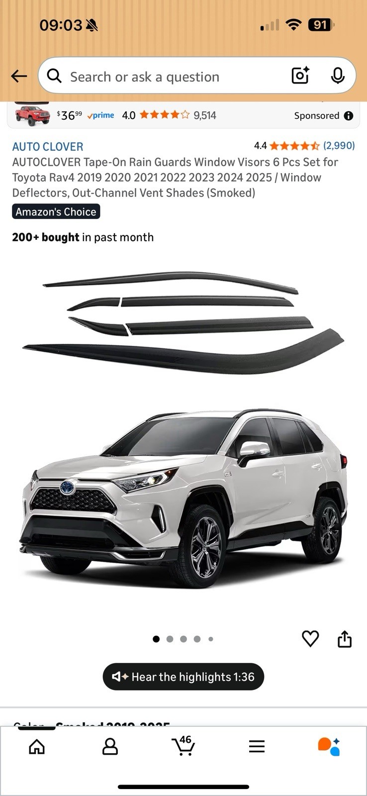 2019-2025 Toyota Rav 4 Wind Deflectors for Front & Rear 6 Piece Set New 2019-2025 Toyota Rav 4 Wind Deflectors for Front & Rear 6 Piece Set New