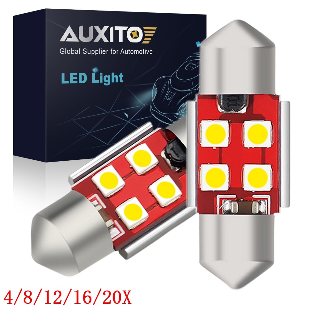 CANBUS AUXITO 31MM Festoon DE3175 LED Map/Dome Interior Light Bulbs 6000K 2/10x