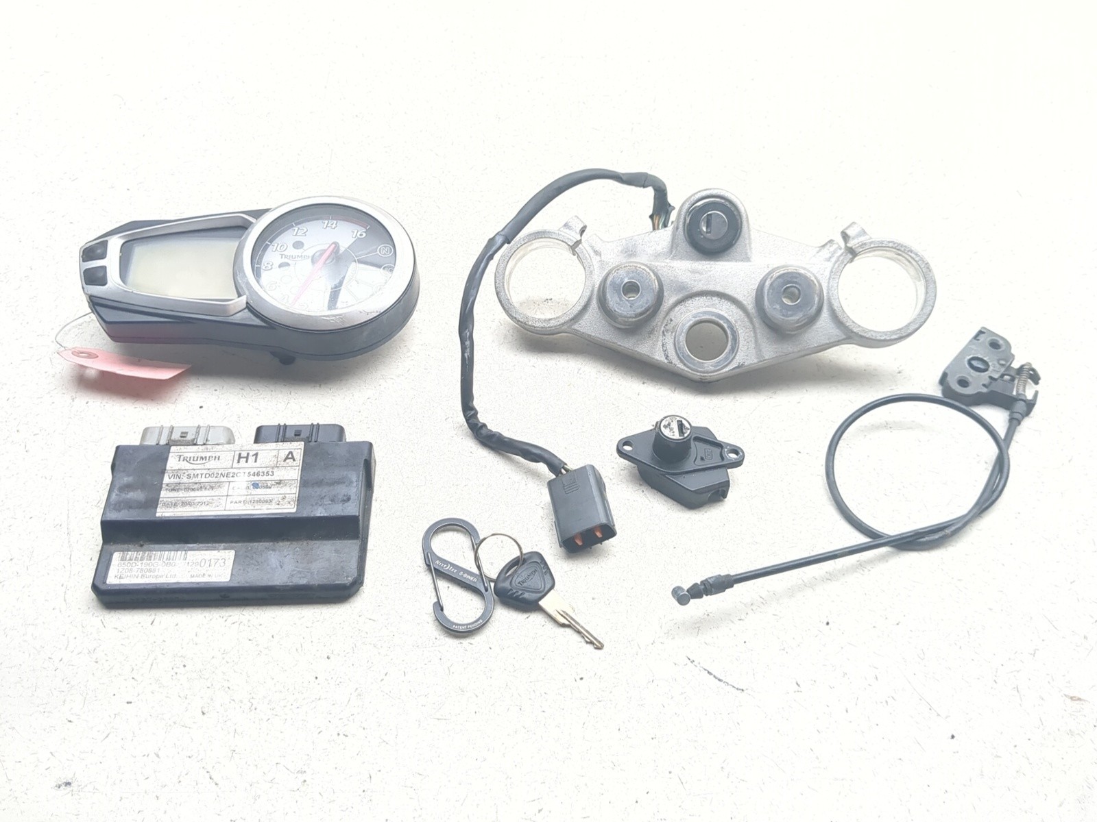 07-12 Triumph Street Triple 675R Speedometer Cluster Gauge Ignition ECU with Key