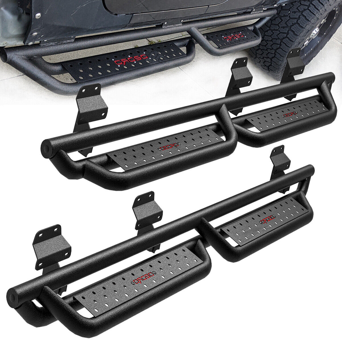 Running Boards for 2015-2024 Ford F-150 F250 Super Crew Cab Nerf Bars Side Steps