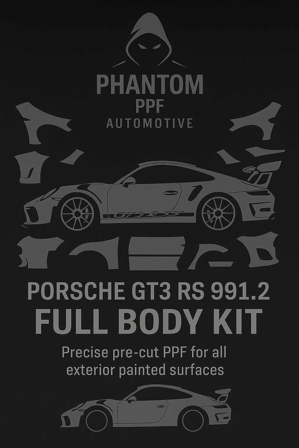 Porsche Gt3 RS 991.2 Full Body PPF Precut Film