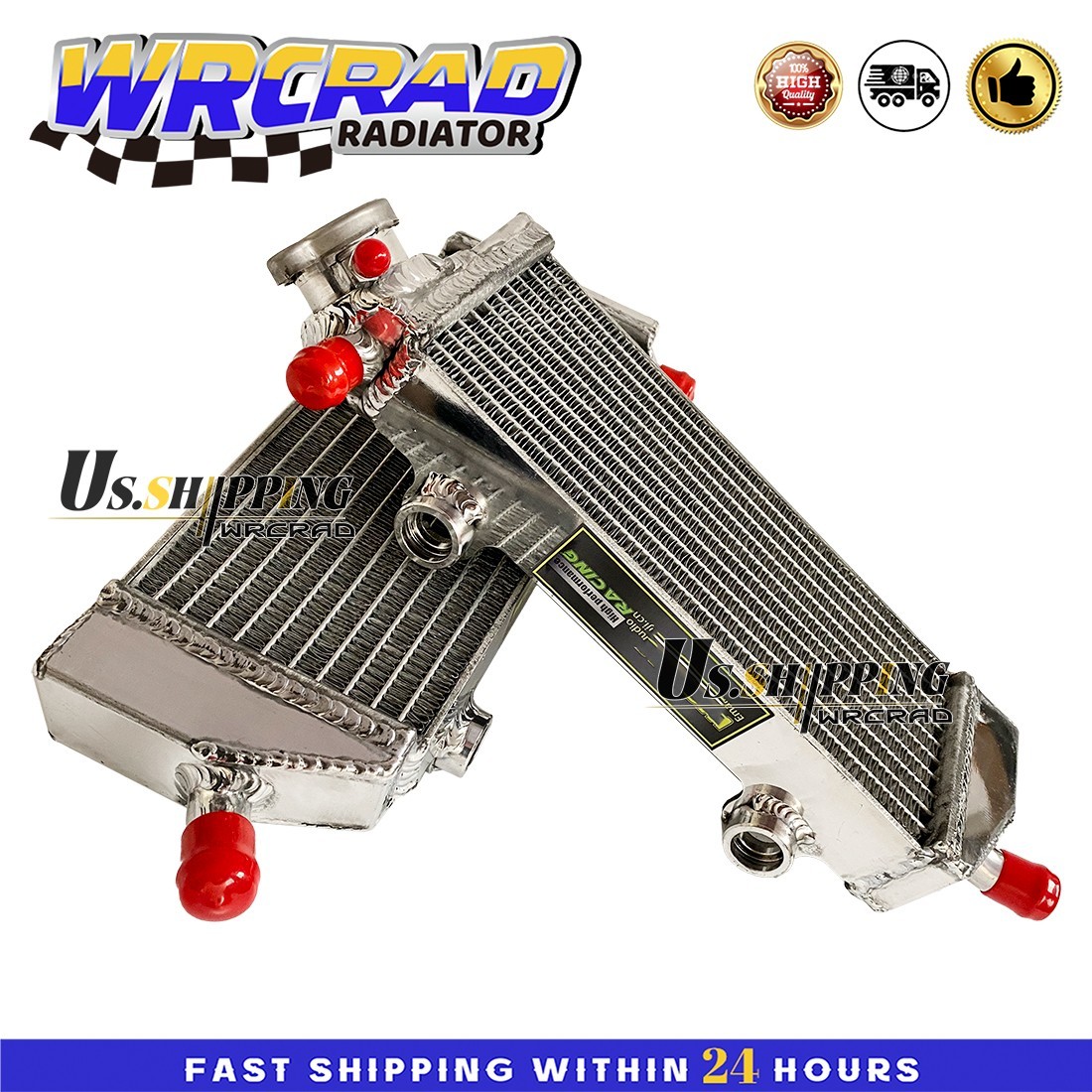 R&L Aluminum Radiator for 2013 2014 2015 KTM 250 350 450 SXF XC-F EXC F Polished