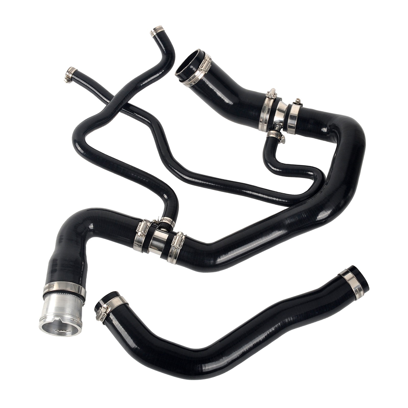Silicone Upper & Lower Coolant Hose Kit Black For 2011-2016 GM 6.6L Duramax