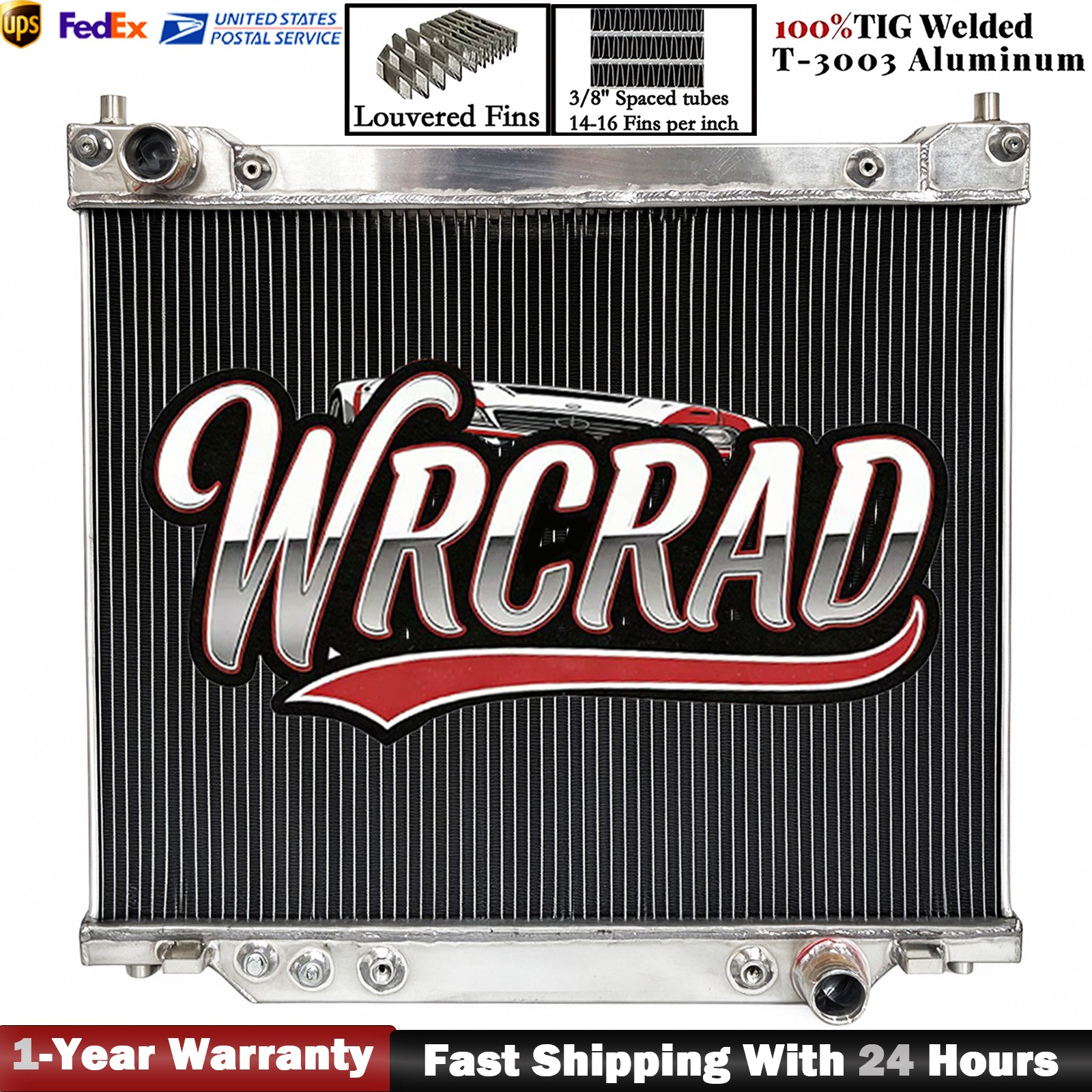 3 Row Aluminum Radiator For 1995-1997 Ford F250 F350 7.3L Powerstroke V8 DIESEL