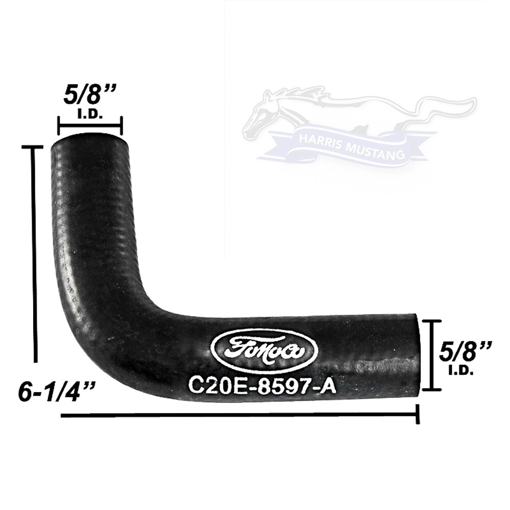 1964 1/2-1968 Mustang Cougar Falcon Coolant Bypass Hose - FoMoCo - C2DZ-8597