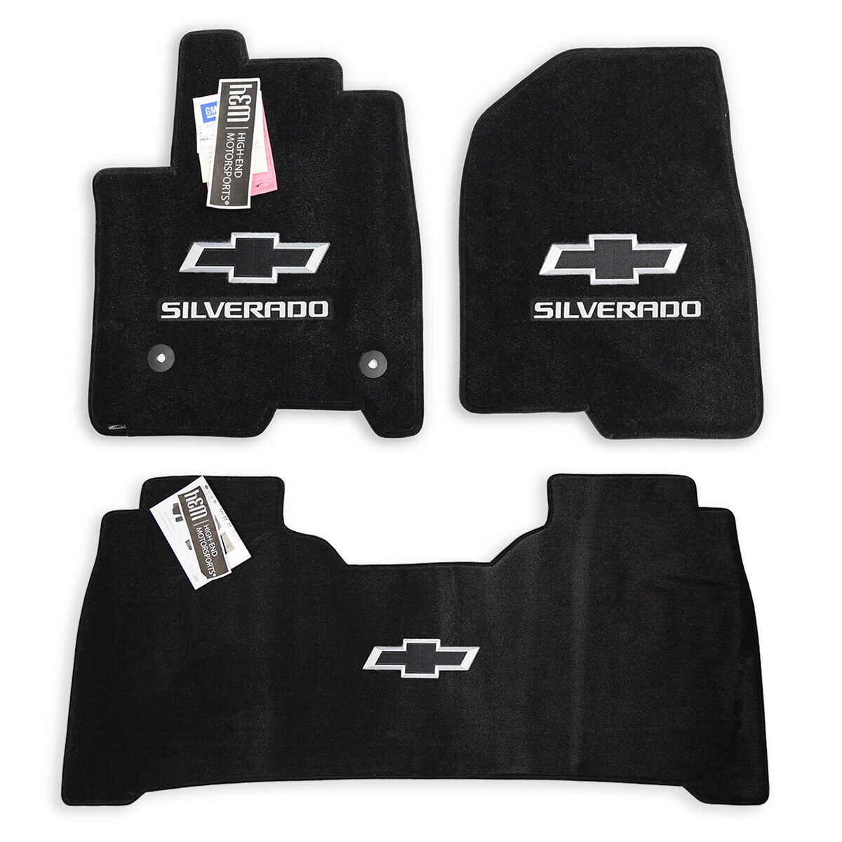 Chevrolet Silverado 1500 Floor Mats 3D BOWTIE w/ Plastic or Steel Storage Tray