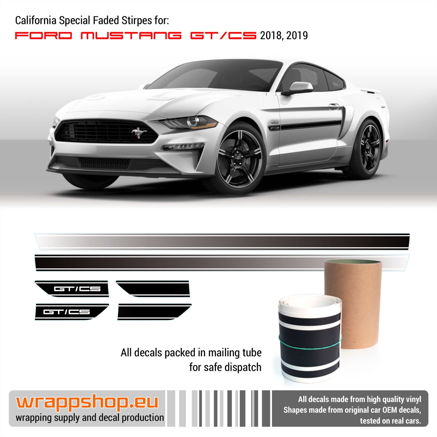 California Special GT/CS Rocker Fade Stripes Vinyl Decal 2018 2019