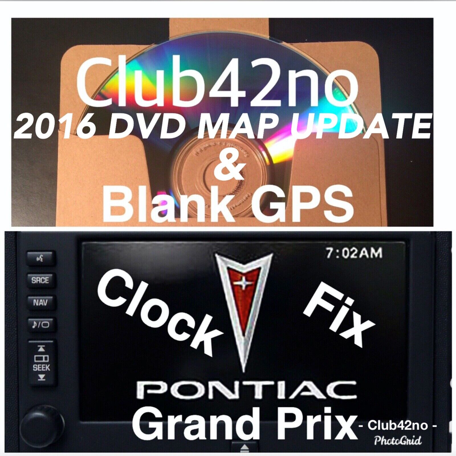 2005 to 2008 Pontiac Grand Prix Navigation Blank Clock Fix & 2016 DVD Map Update