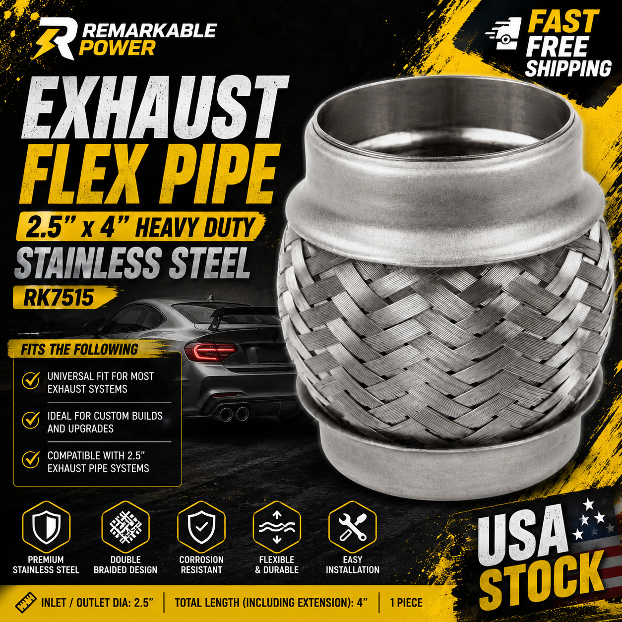 Exhaust Flex Pipe 2.5\