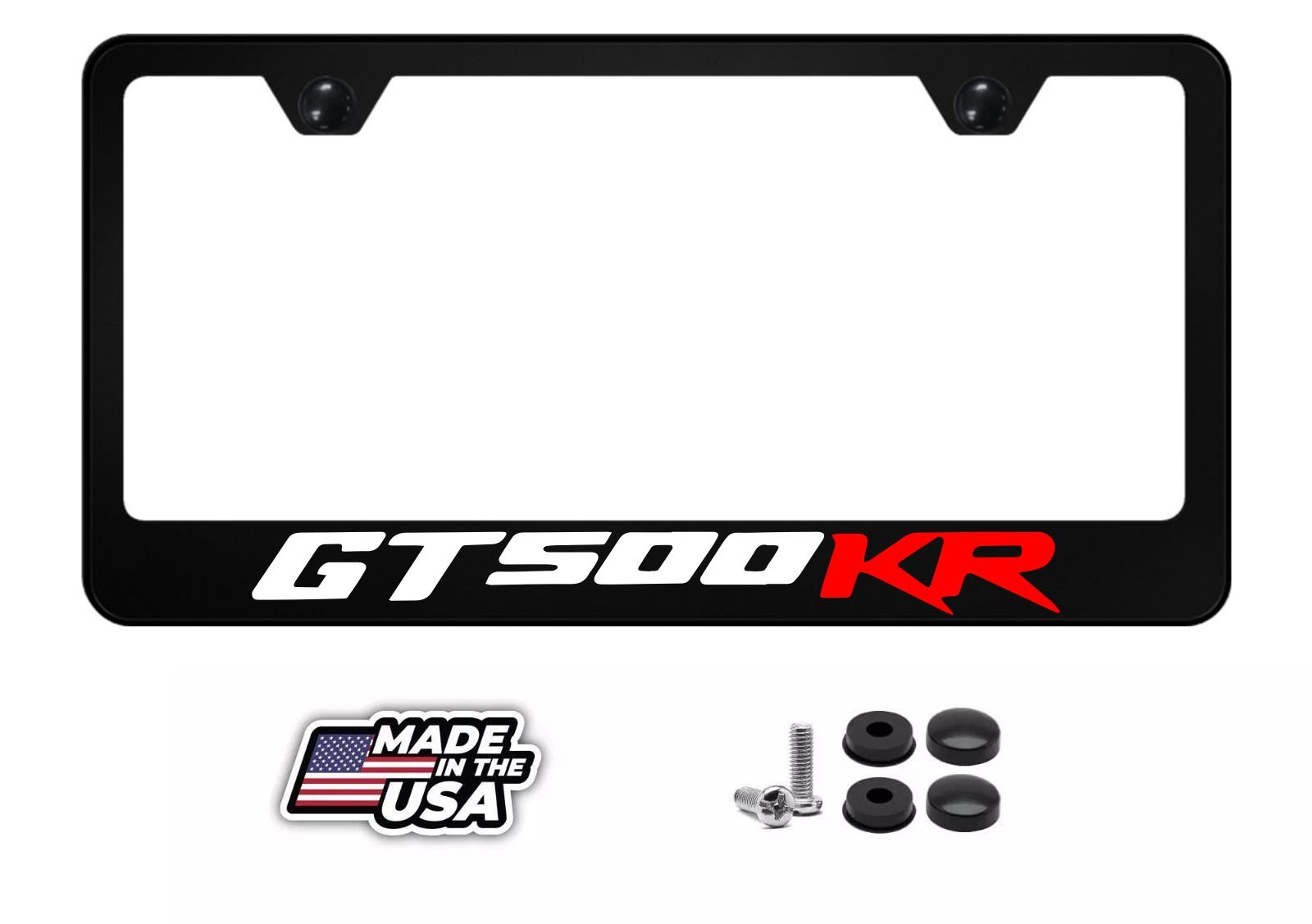 GT500 KR Mustang Shelby License Plate Frame | Black Metal | Street Racing Muscle