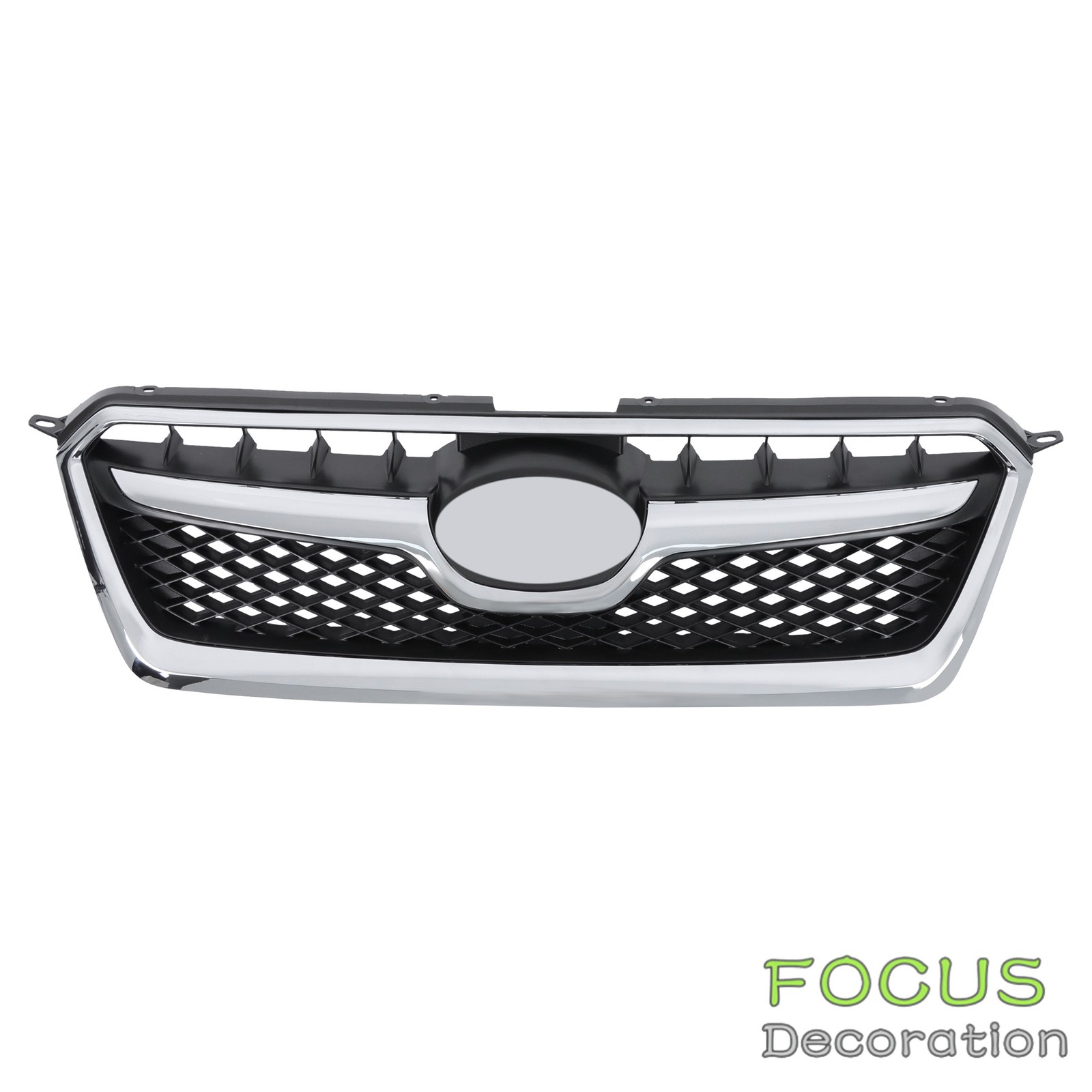 Upper Bumper Grille Black Base Chrome Accent For Subaru XV Crosstrek 2013-2015