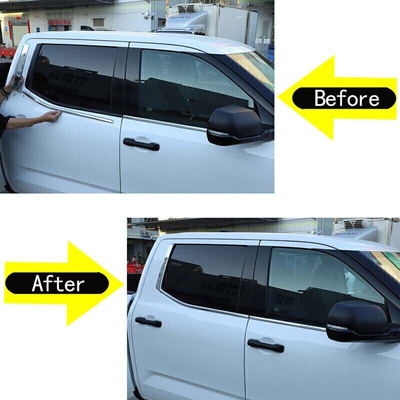6P Steel Chrome Door Window Sill Molding Strip Trim For Toyota Tundra 22-2023 N