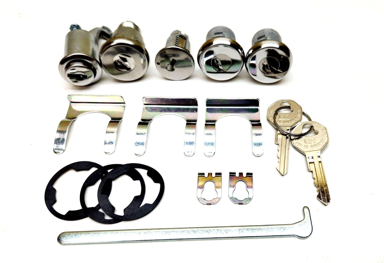 1965 Chevy Impala Belair Lock Cylinder Set Ignition Door Trunk Glove Box Keys