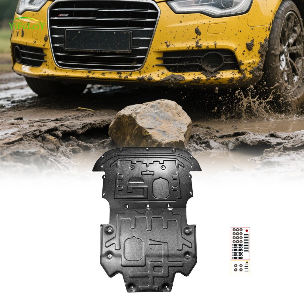 2Pcs Engine Splash Shield For Audi A6 2012-2018 Heavy Skid Plate W/Service Hole