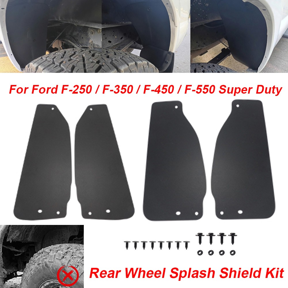 4pcs Mud Splash Guard Rear Wheel Well Liner Set For 1999-2016 Ford Super Duty 4pcs Mud Splash Guard Rear Wheel Well Liner Set For 1999-2016 Ford Super Duty
