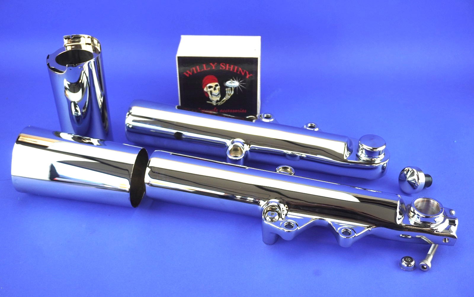 HARLEY 2024-2026 ROAD GLIDE STREET GLIDE FORK LEGS COWBELLS  CANS & AXLE CAPS