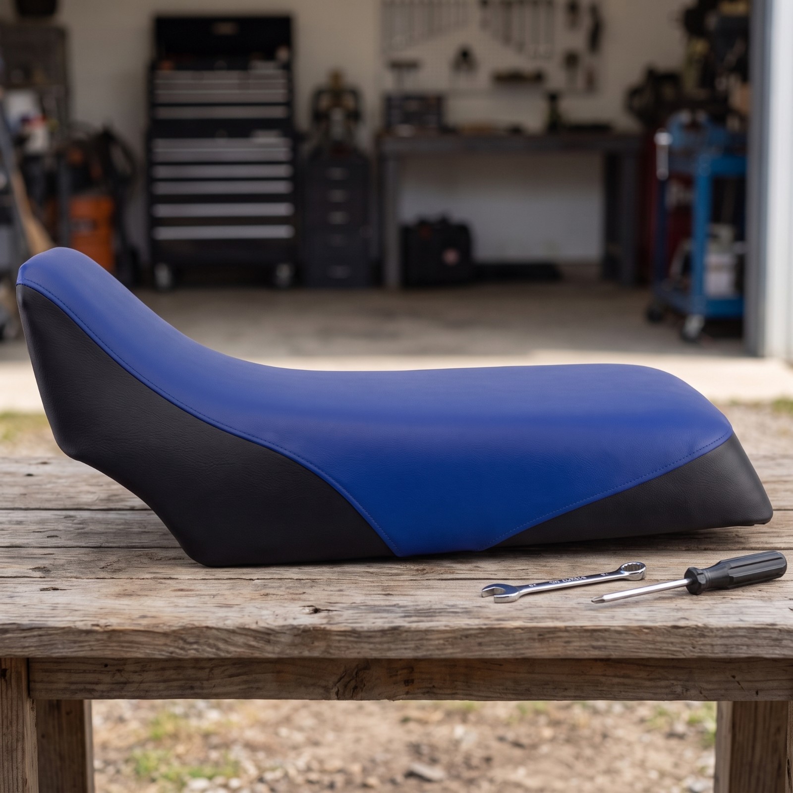 Yamaha YFZ 350 Banshee Seat Cover All Models Blue Black Vinyl Seat Cover