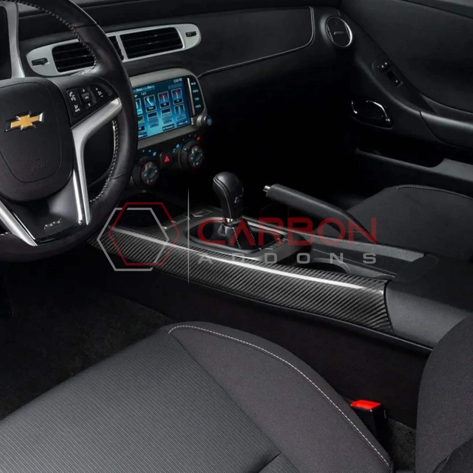 2010-2015 Chevy Camaro Carbon Fiber Center Console Side Trim Covers