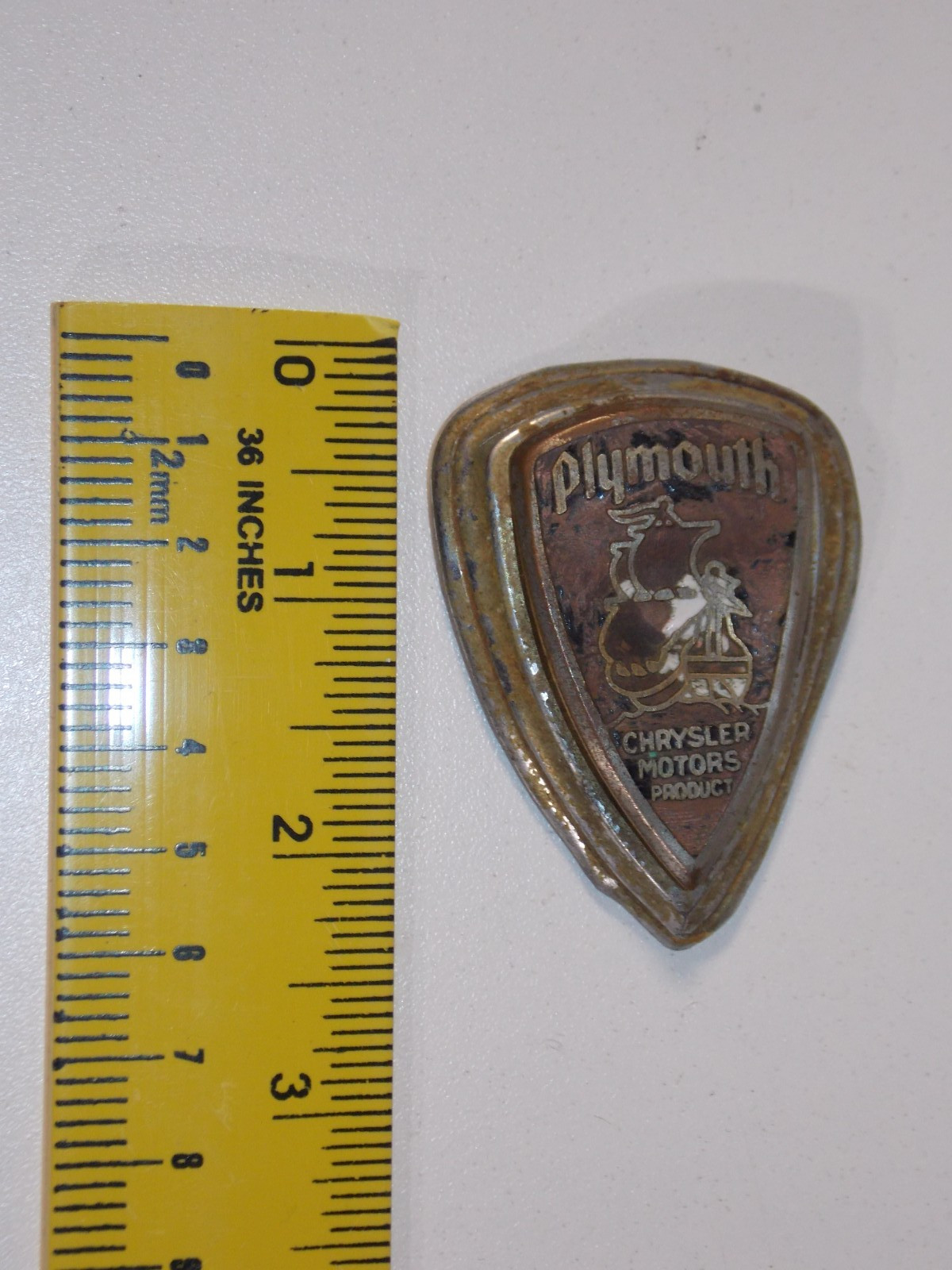 Rare 1931-1933 Plymouth Chrysler Motors Product Car Radiator Emblem Badge Logo Rare 1931-1933 Plymouth Chrysler Motors Product Car Radiator Emblem Badge Logo