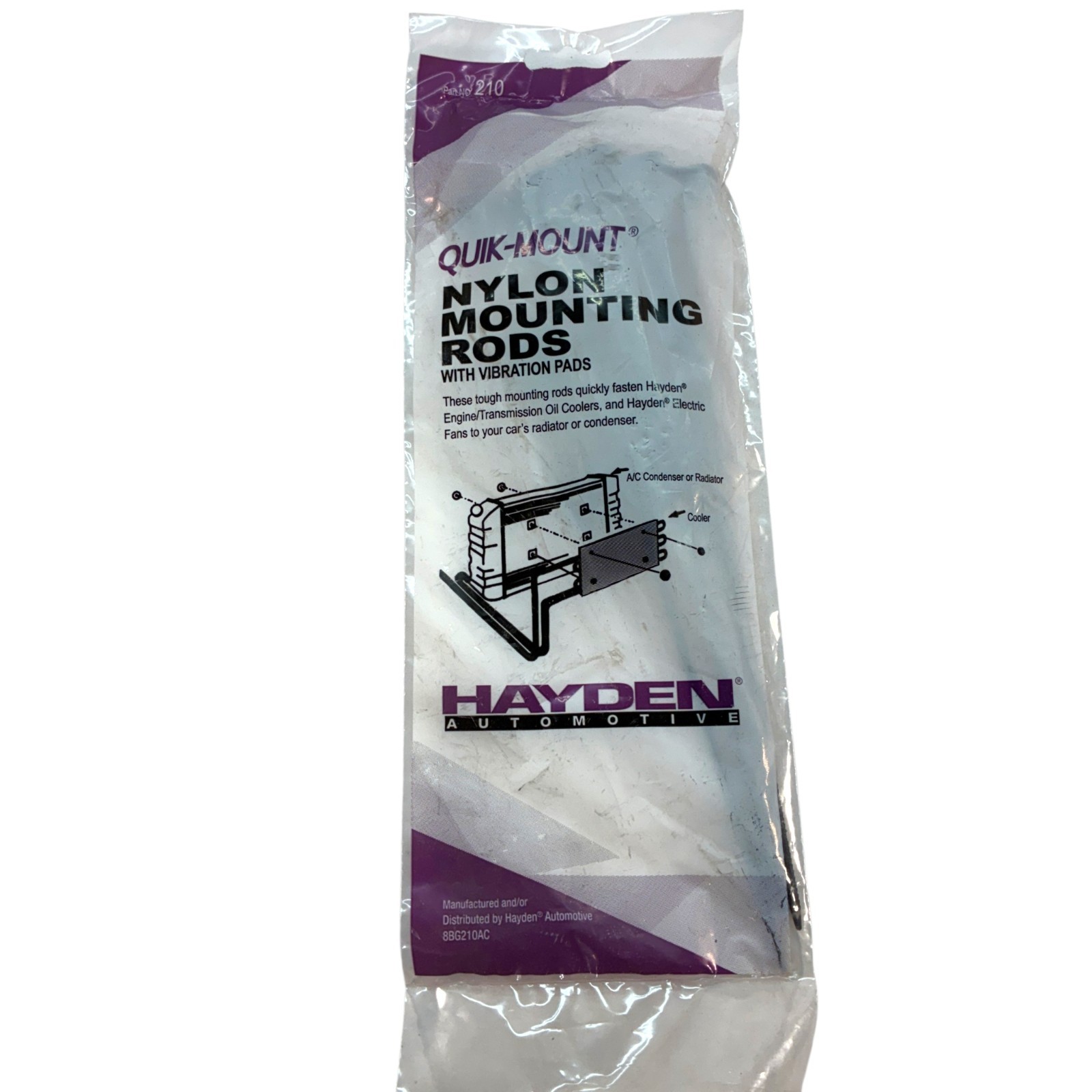 Hayden 210 Quik-Mount Nylon Mounting Rods Kit With Vibration Pads Transmission