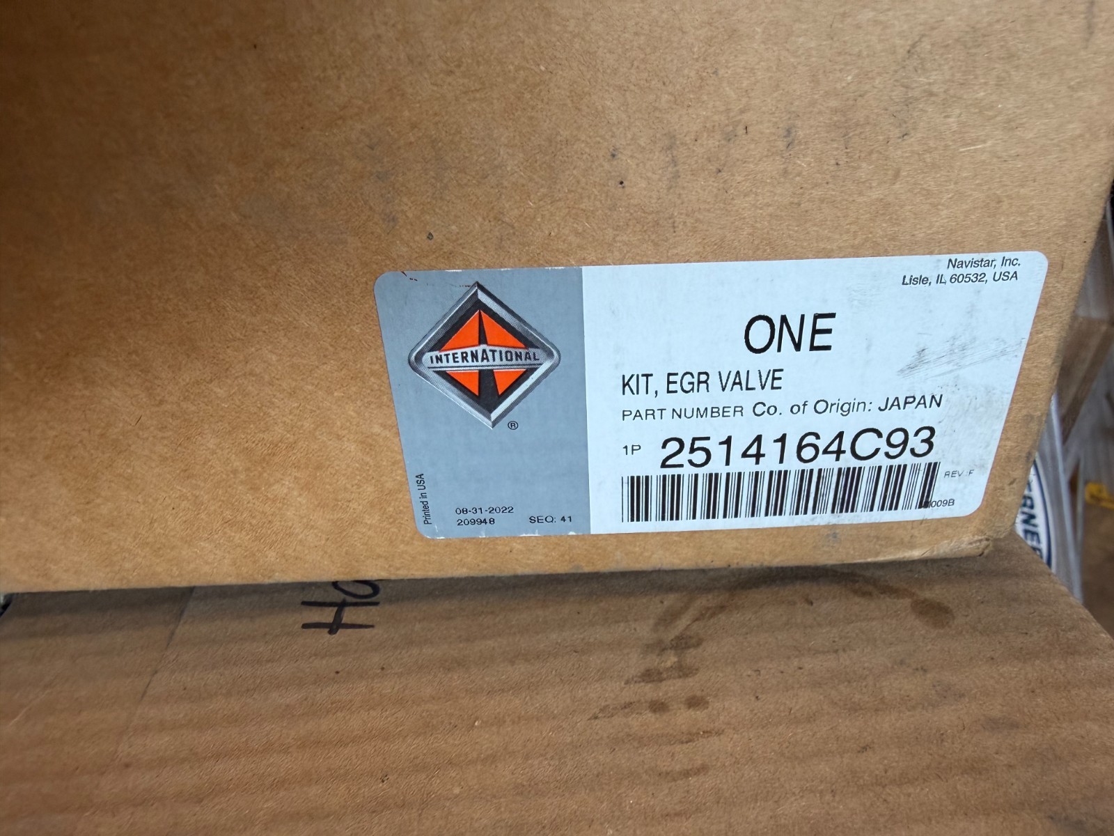 INTERNATIONAL EGR VALVE 2514164C93 NEW (OPENED BOX) NAVISTAR N11, N13 AND A26 INTERNATIONAL EGR VALVE 2514164C93 NEW (OPENED BOX) NAVISTAR N11, N13 AND A26