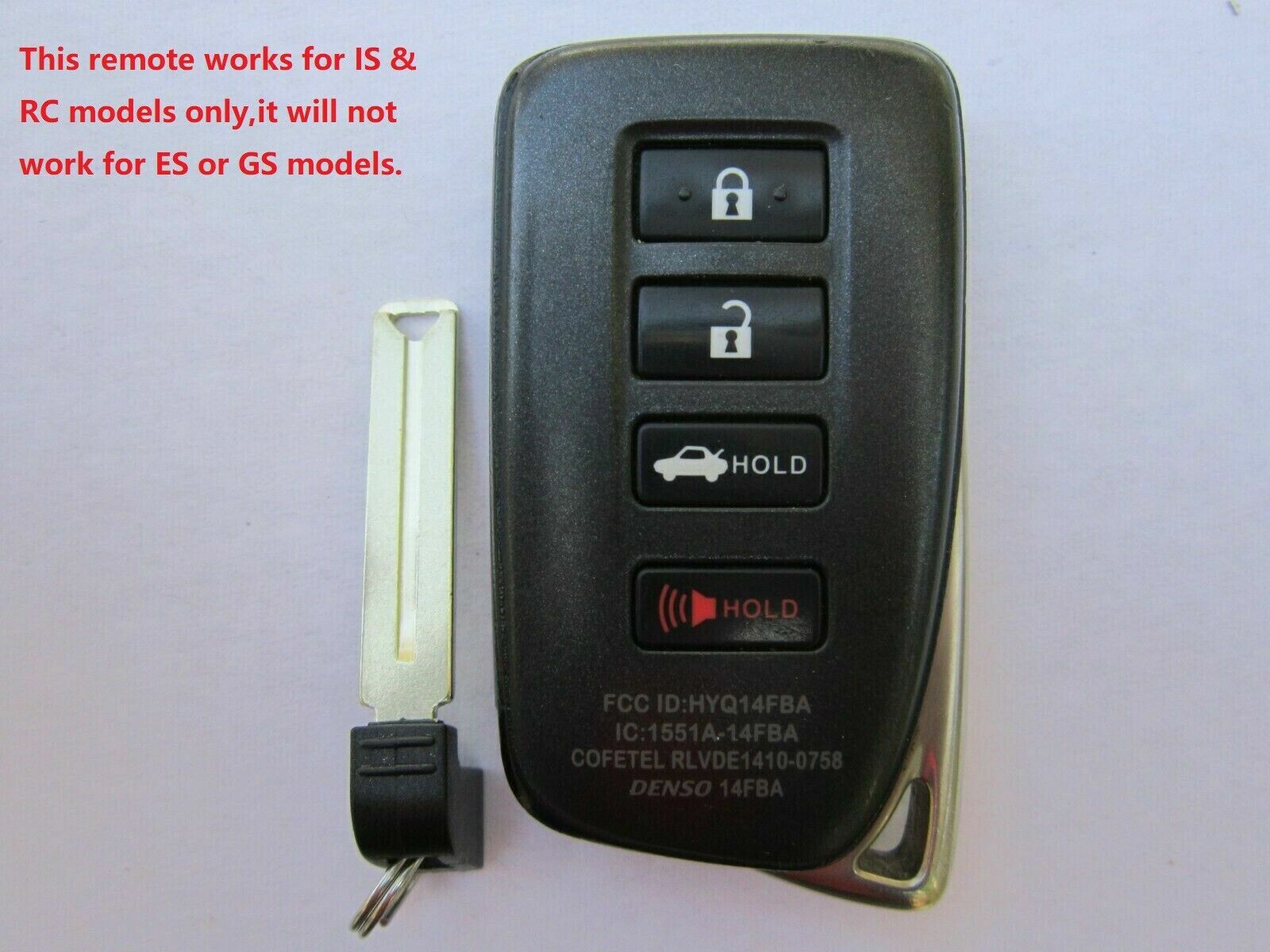 UNLOCKED OEM LEXUS IS RC SMART KEY KEYLESS REMOTE FOB HYQ14FBA 281451-2020 AG UNLOCKED OEM LEXUS IS RC SMART KEY KEYLESS REMOTE FOB HYQ14FBA 281451-2020 AG