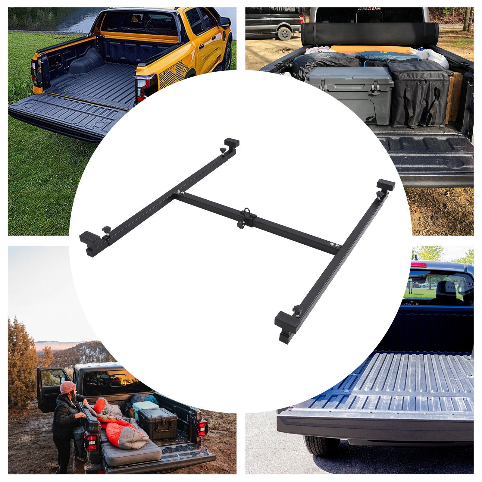 Adjustable Truck Box Bed Lift for Pickups Trucks 110-202cm Black 800 lbs Load