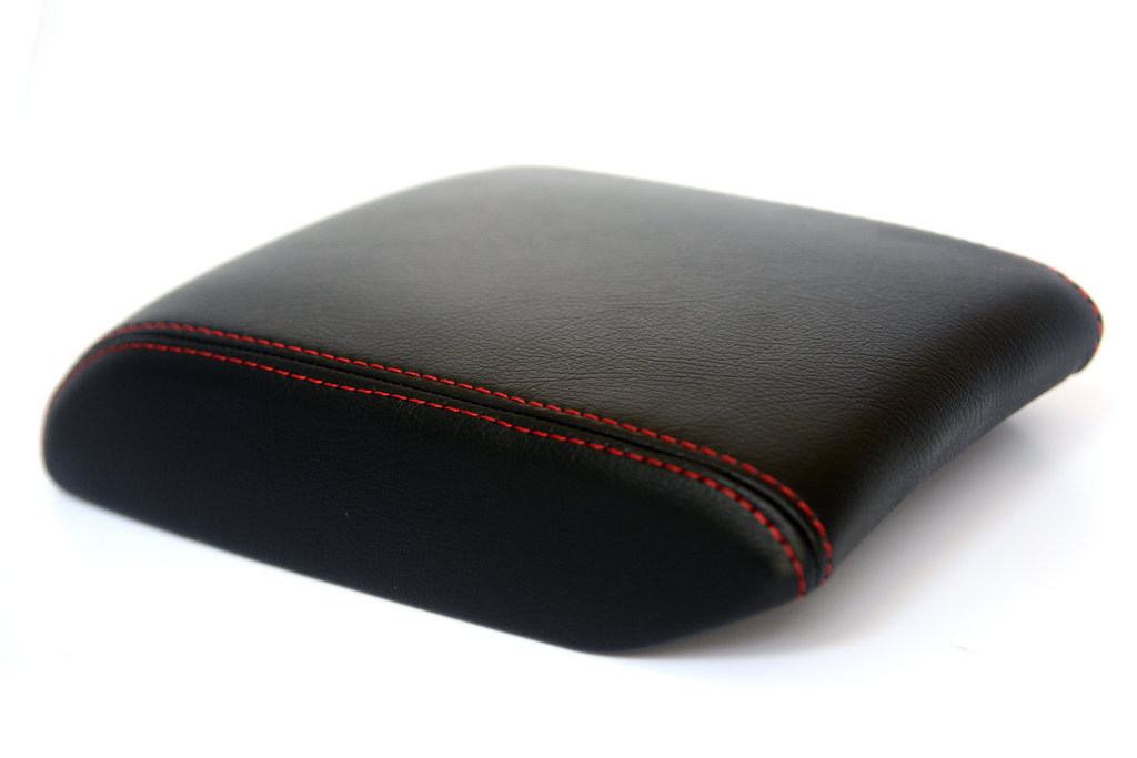 Center Console Armrest Leather Synthetic Cover for Mazda 6 14-20 Red Stitch
