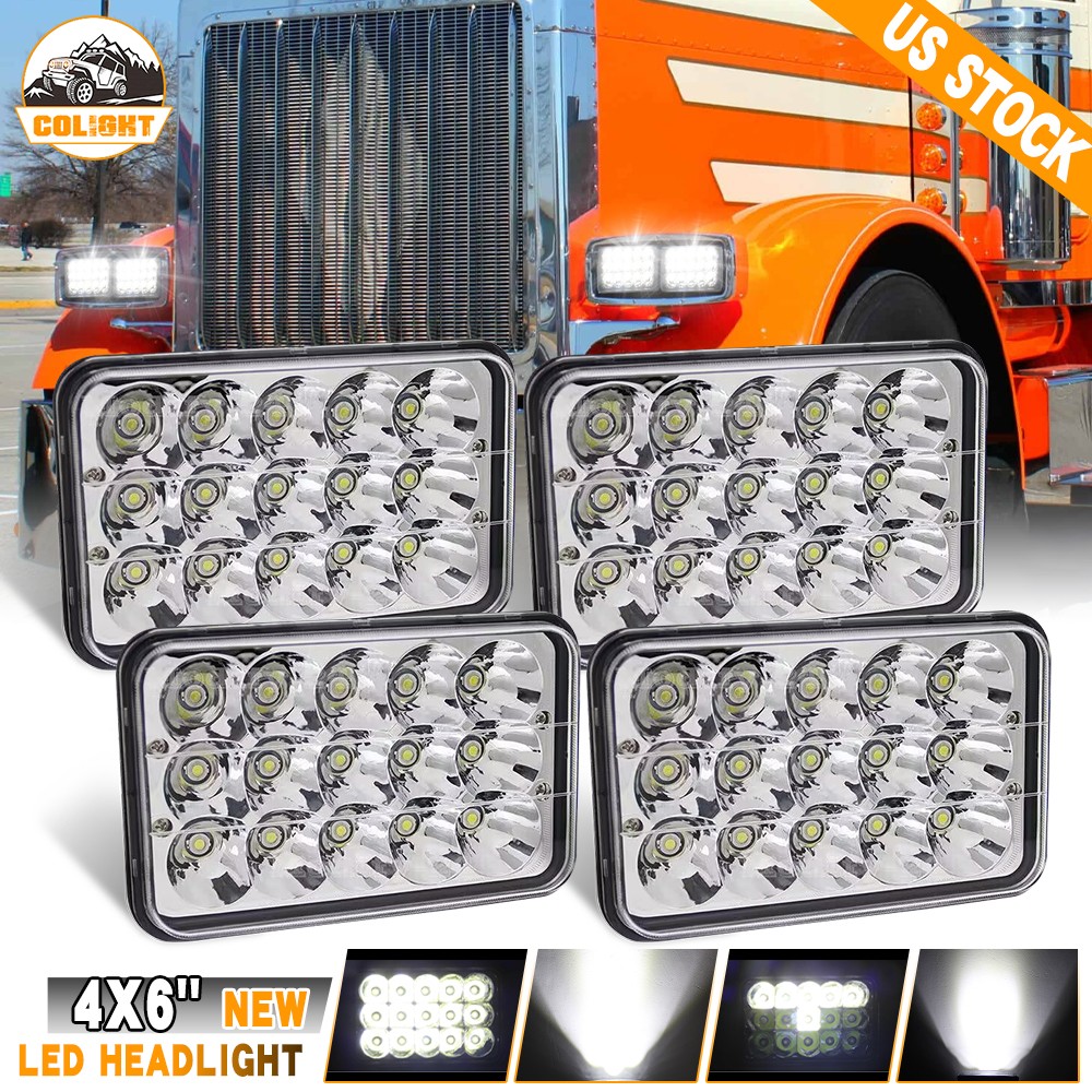 4PC 4x6'' 180W Led Headlights Hi-Lo Sealed Beam for Peterbilt Kenworth T800 W900 4PC 4x6'' 180W Led Headlights Hi-Lo Sealed Beam for Peterbilt Kenworth T800 W900