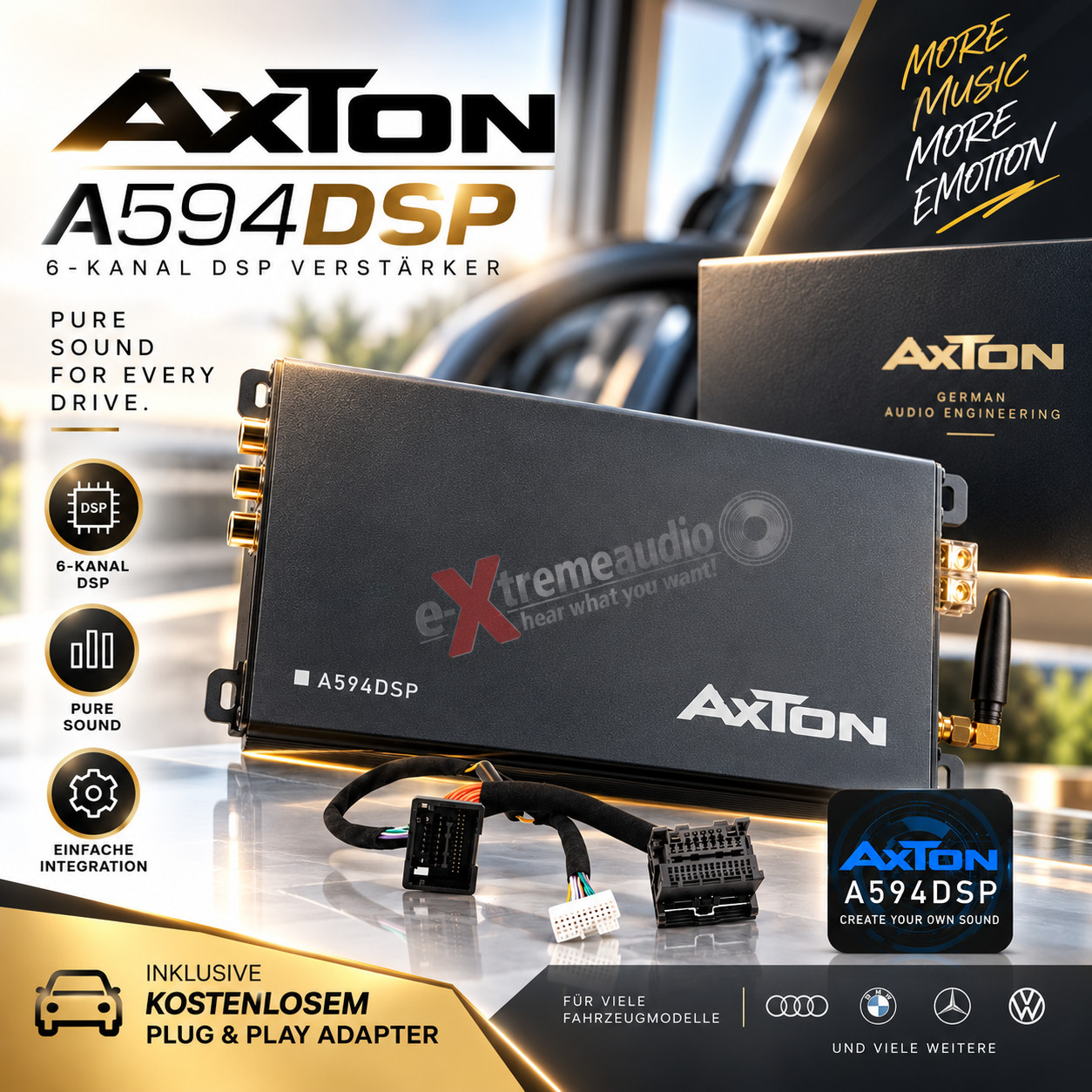 Axton A594DSP Set Amplifier Dsp With Plug -and-play Adapter Compatible Mercedes