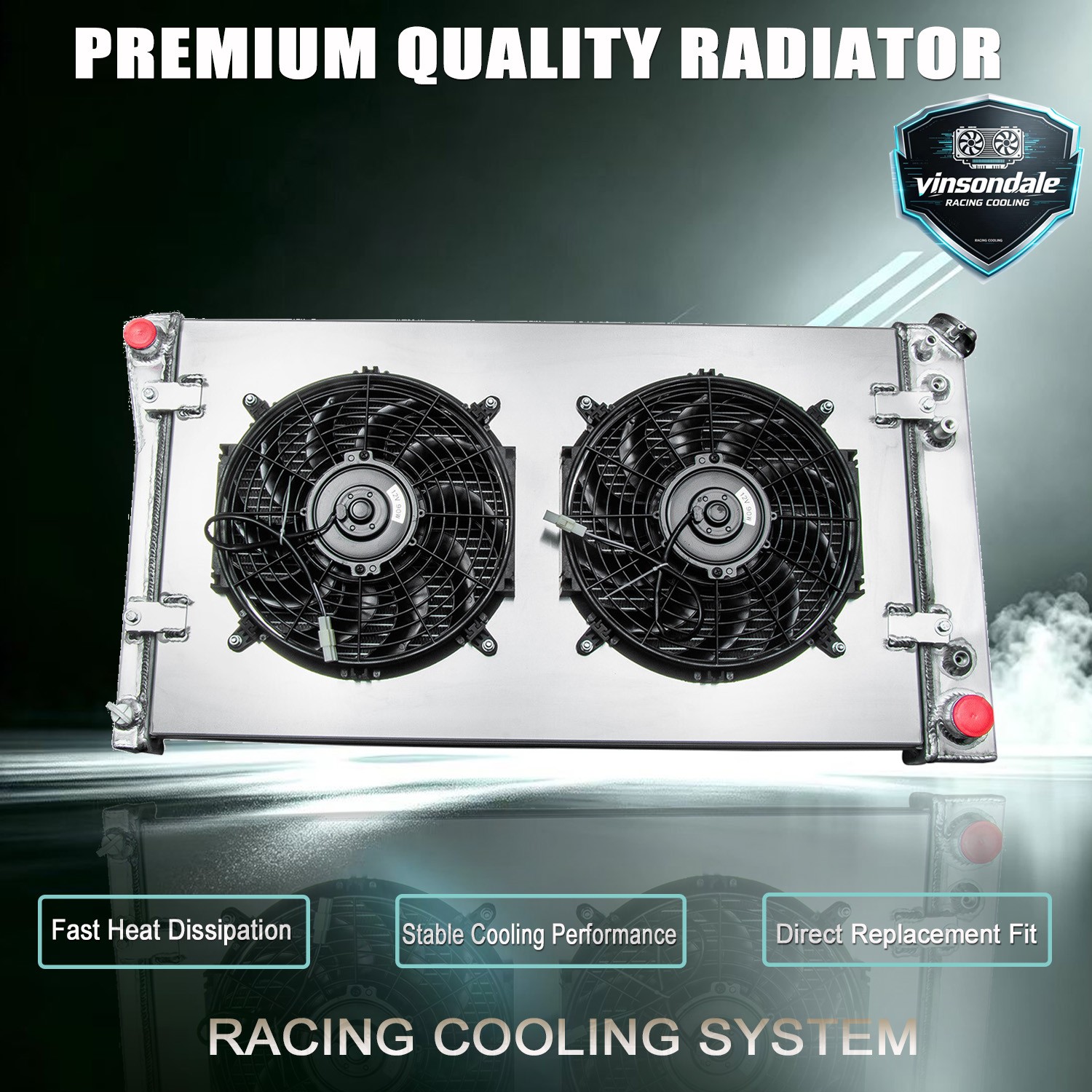 3 Rows Radiator+Shroud Fan For 91-93 Chevy Caprice/92-93 Buick Roadmaster 5.7L