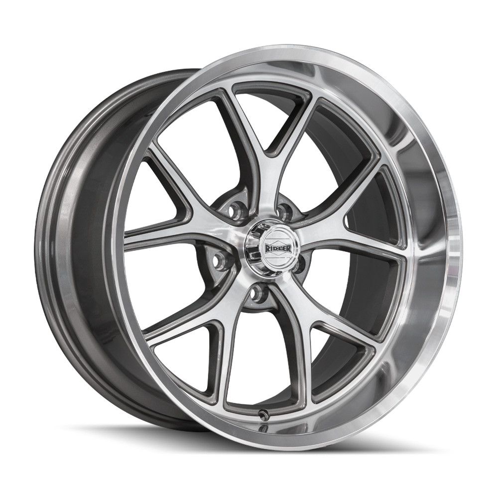 Ridler Wheels 661 18x8 +0 Gloss Grey & Machined 5x120.65 5x4.75 (QTY 1)