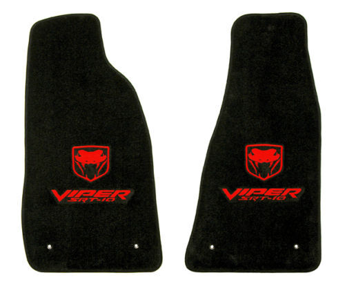 LLOYD Velourtex FLOOR MATS Red Embroidered Logos 2003 to 2006 Dodge VIPER SRT-10