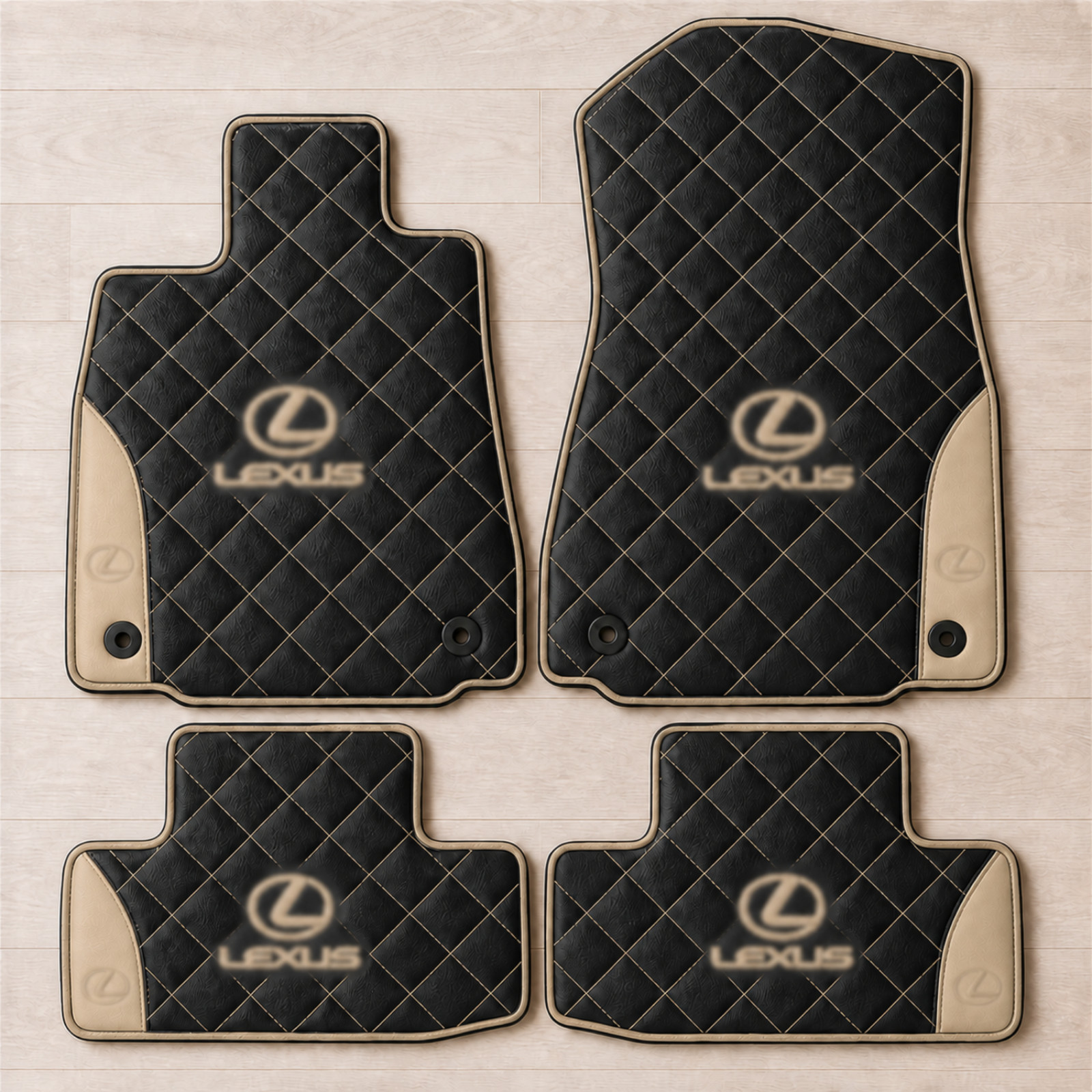 Custom Lexus Floor Mats | Diamond Quilted Leather Set