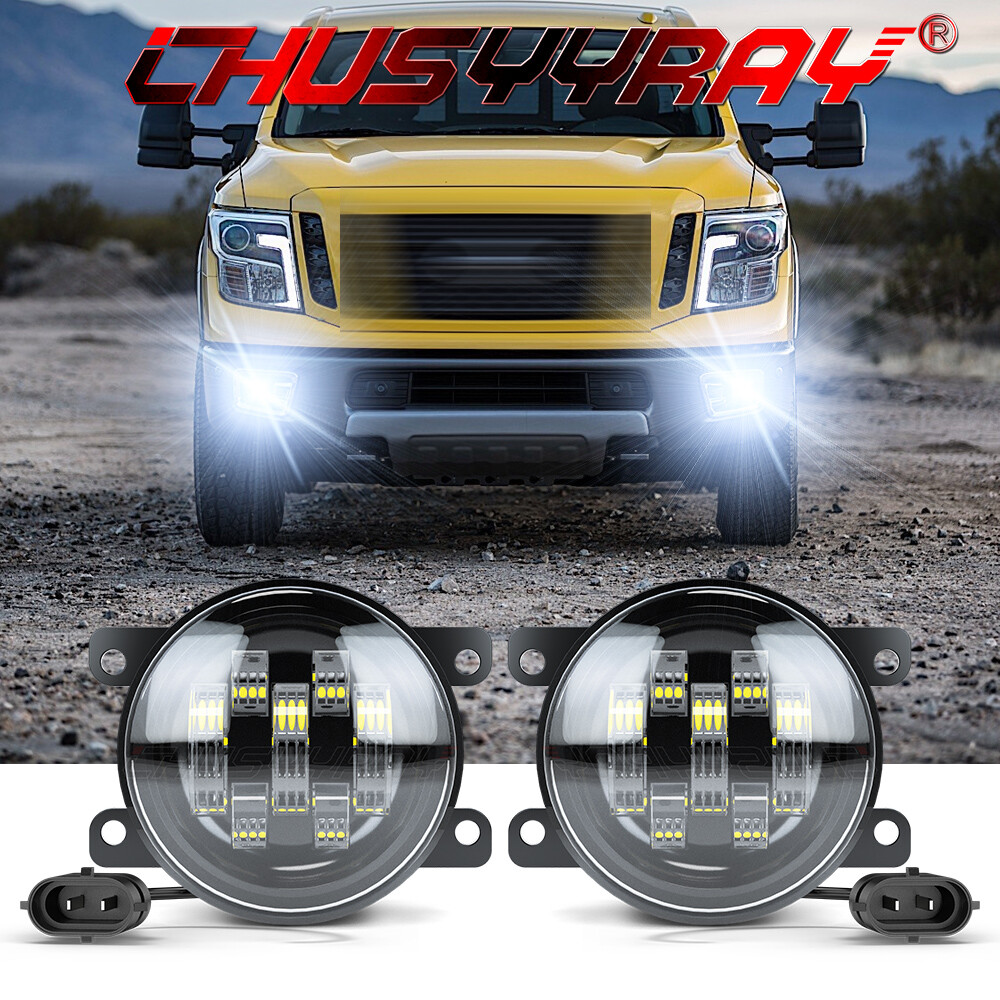 Newest Upgrade Front Bumper Clear LED Fog Light For NISSAN TITAN XD 2016-2019