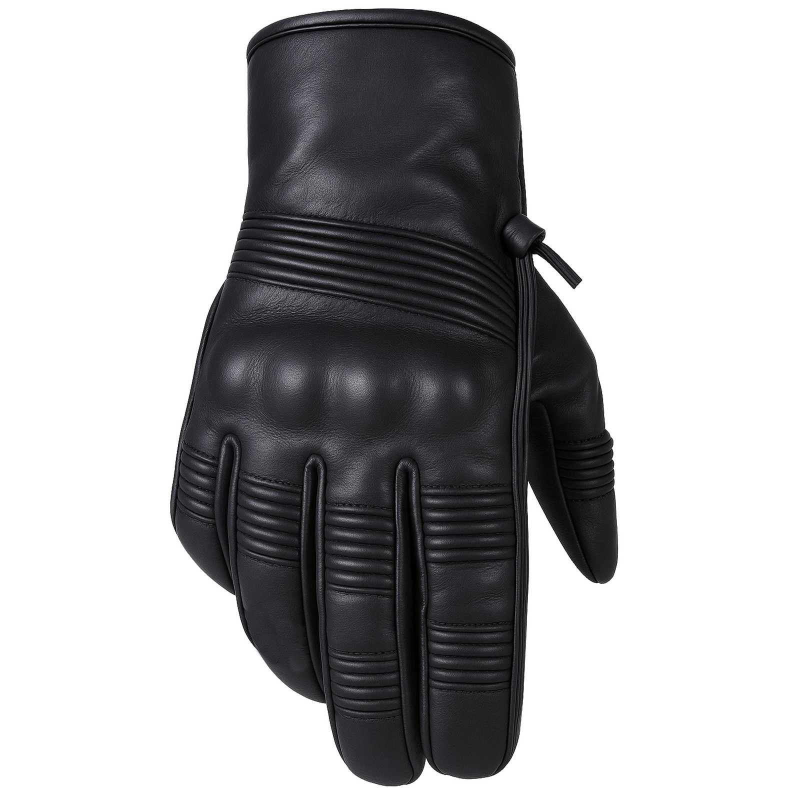 Men's Genuine Leather Cruiser Street Biker Padded Gloves