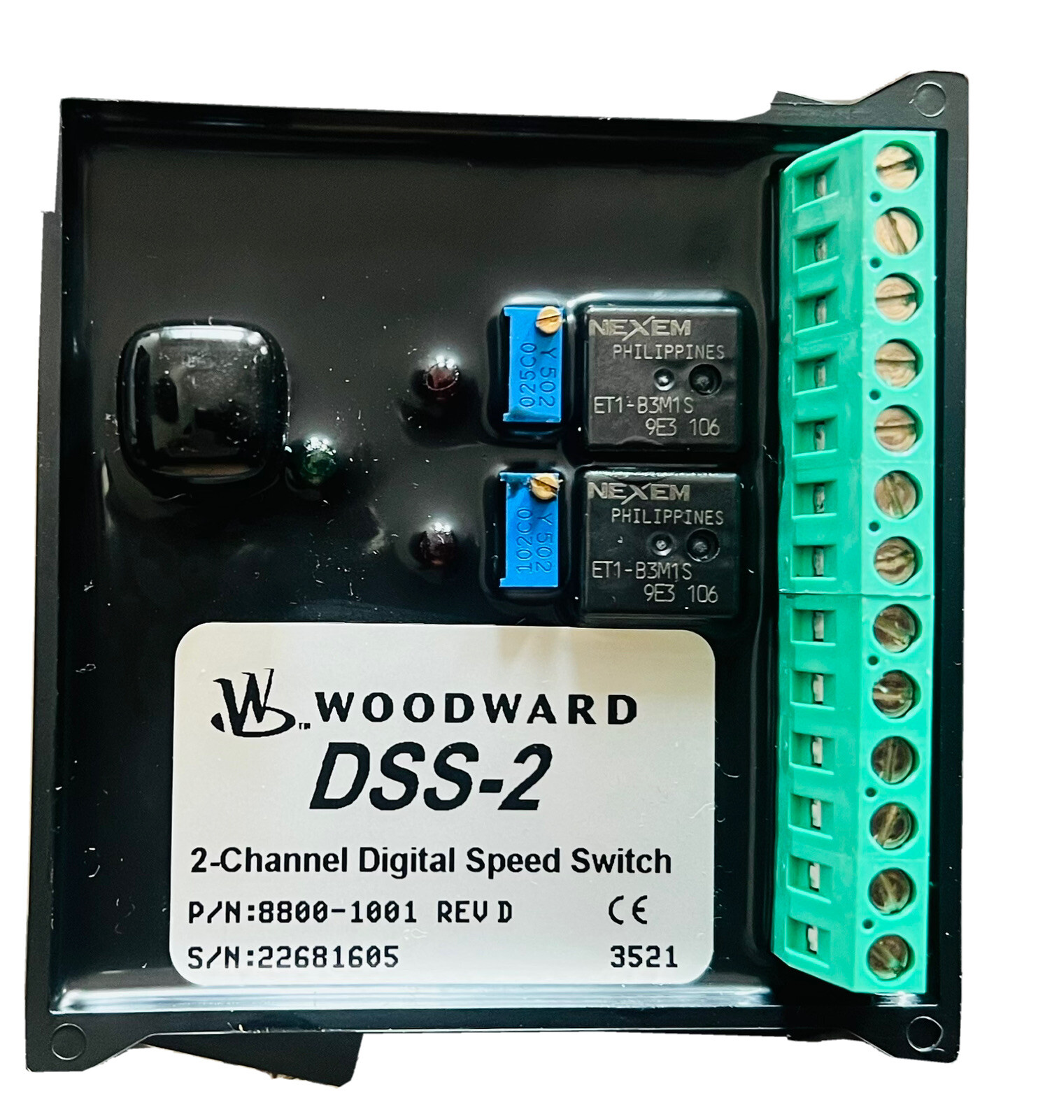 Woodward 8800-1001, DSS-2, Two Channels Digital Speed Switch.